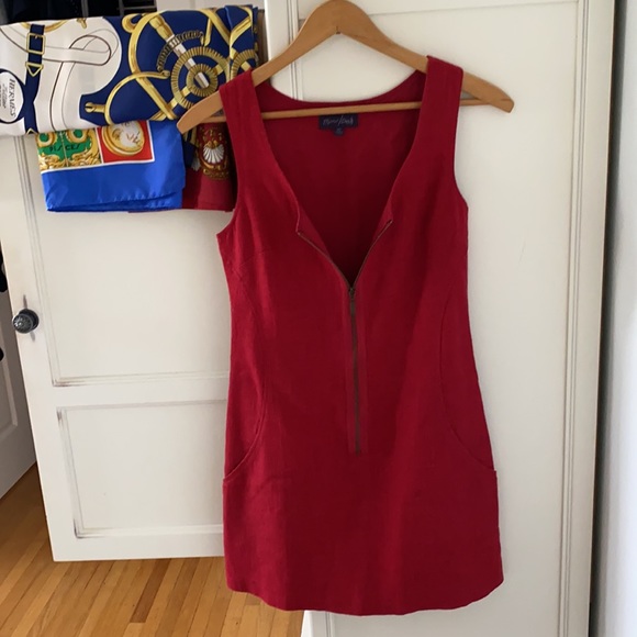 Urban Outfitters Red Sleeveless Front Zipper Dress - Picture 8 of 13